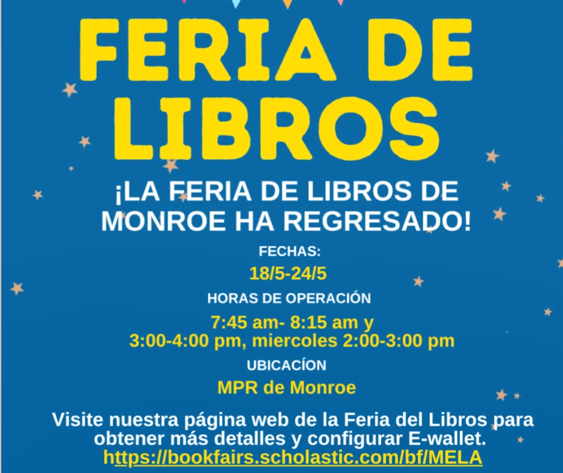 vecindadMELA's tweet photo. Hey #vecindadmela,
Send book money with your scholar today!  The book fair will be open May 18th-May 24th. Please see flyers for specific hours. Classes will also be visiting during the day. We hope to see you there!!
https://t.co/8b9I5Wjt1c https://t.co/6pYM47MtIz
