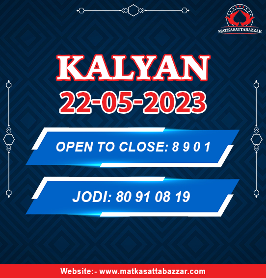 sattabazzar2's tweet photo. 22 May 2023 #kalyan game                        

Download and Play Online #Matka Game Now     
https://t.co/cc5YJONdCP 

#sattamatka #satta #kalyanmatka #sattaking #sattajodi #sattamatka143 #matkaapp #makemoney #onlinegames #casino #poker #matkabazar #Cricket #ipl2023updates https://t.co/AOBk3E1qtf