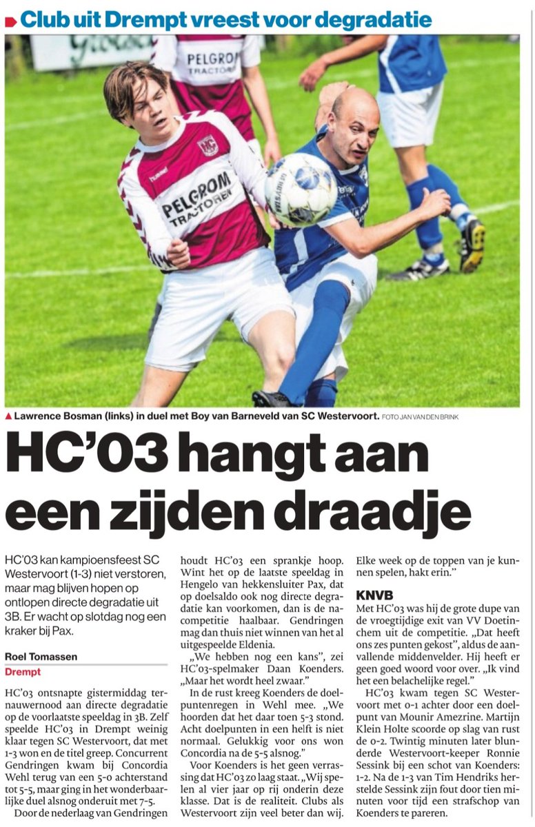 HC'03 hangt aan een zijden draadje.