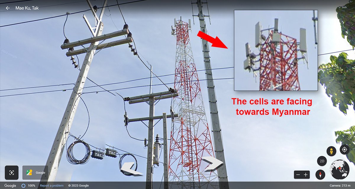 Yozzo's tweet photo. 2. Another #basestation site on the #Thai side which has its cells pointed towards the KK Park casino complex as mentioned in Nikkei's article regarding #callcenter #scams and #HumanTrafficking
https://t.co/CEczuenlqz
Photo: Nikkei and Google Earth https://t.co/cWJsenx1X0