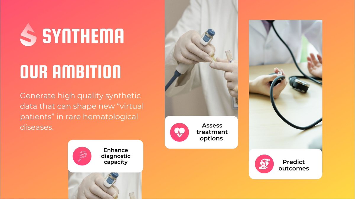 Exciting news in #healthtech! 💥 SYNTHEMA is revolutionizing research in #SickleCellDisease & #AcuteMyeloidLeukemia by increasing existing samples & fighting data scarcity, with a novel Federated Learning infrastructure & privacy protocols💻
➡️synthema.eu
#RHDs #EU