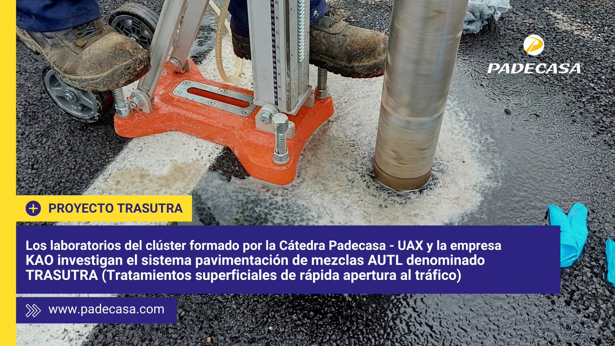 PADECASA's tweet photo. Los laboratorios del clúster formado por la #CátedraPadecasaUAX y la empresa #KAO investigan el sistema pavimentación de #mezclasAUTL #TRASUTRA
A partir de aditivos especiales fabrican MB mejoradas para tratamientos superficiales de rápida apertura al tráfico. https://t.co/A8uJ0OaDpS
