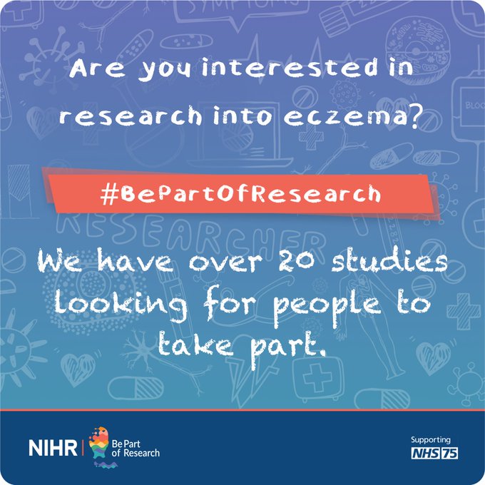 Could you help shape the future of #eczema treatment? Take a look at the #NIHRfunded projects that need participants and sign up: volunteer.bepartofresearch.nihr.ac.uk/participants/i… #NHS75 #BePartOfResearch