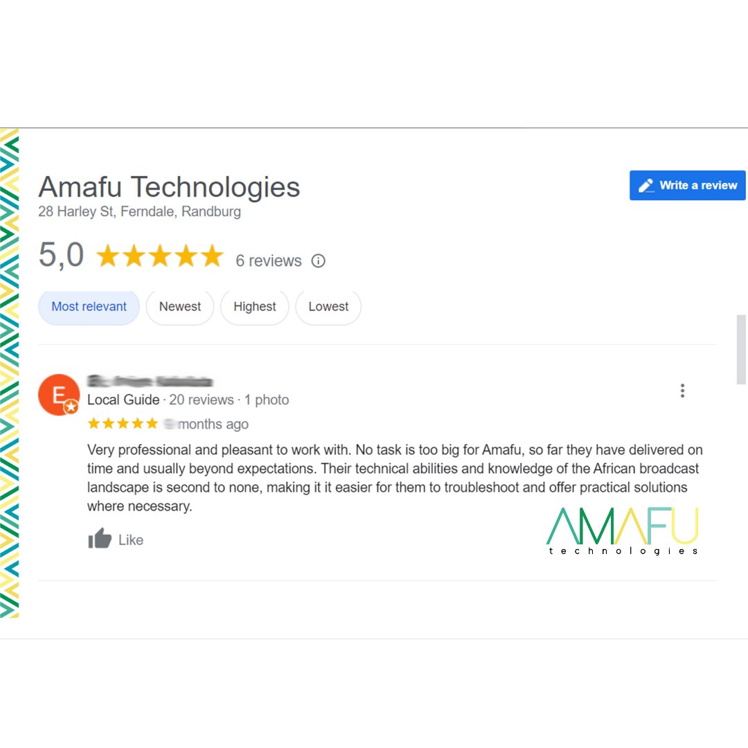 Real people, real opinions - hear what our client  have to say! #SatisfiedClients
 #amafutech  #GreatExperience #FiveStarRating