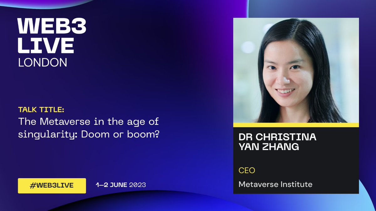 Meet Metaverse pioneer, Dr Christina Yan Zhang, as she sheds a light on why organisations should already be considering (or maybe even have) have an #AI strategy. Book your tickets to #Web3Live now for an insightful dive into our future with the metaverse  techcircus.io/en/events/web3…