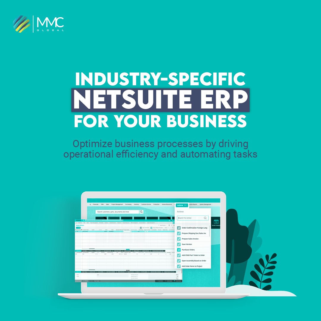 Industry-specific NetSuite ERP Implementation

Industry-specific NetSuite ERP aligns with your industry's unique needs

Get Connected to build your custom NetSuite ERP solution

bit.ly/3W8qhhn

#mmcgbl #softwaredevelopment #netsuite #netsuiteimplementation #netsuiteerp