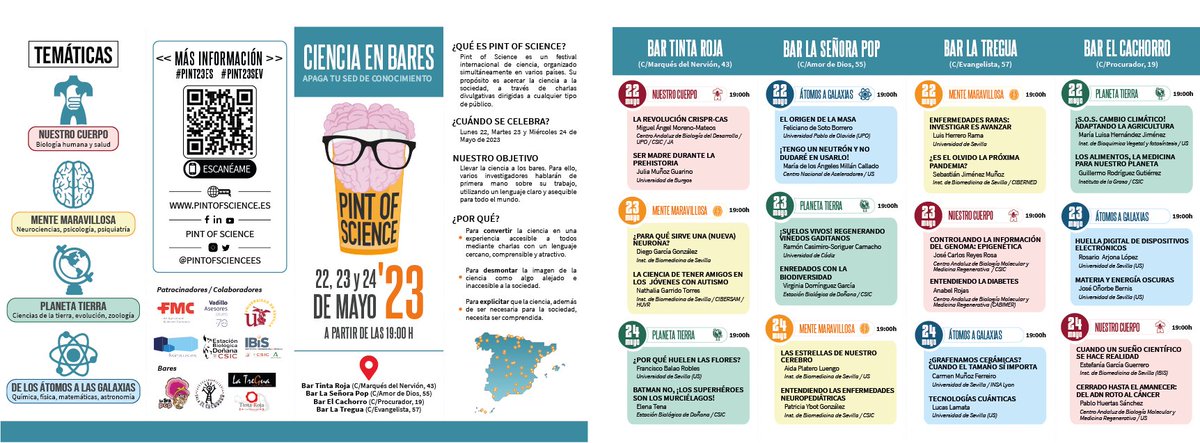 ibis_sevilla's tweet image. 🟣 DIVULGACIÓN |

🚨Preparados para el Pint of Science 23? No os lo perdáis que empieza esta tarde y va a estar genial‼️

📌 Consulta el programa 👩‍🔬👨‍🔬🍻 👇👇👇

#Pint23ES #Pint23