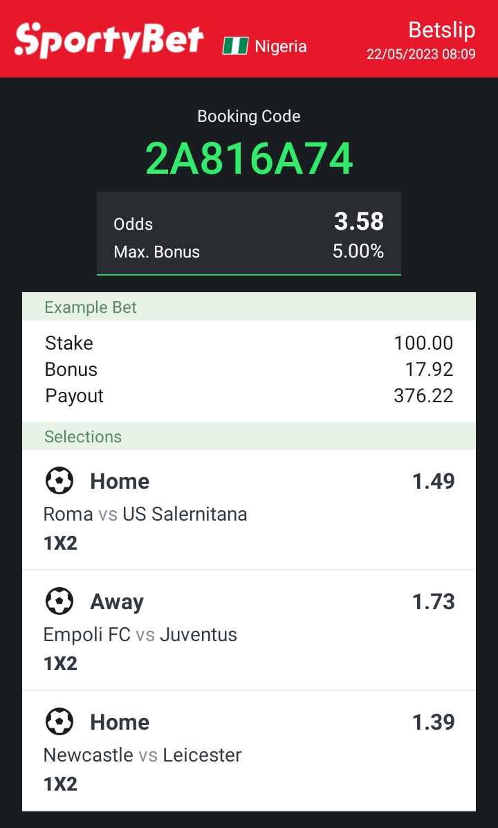 It's another New week guys 3 odds on sportybet. Rt @1xbet_Register @Ada_Daddyya @ADT_Freetips @Ajebopunter @Aladdin080 @AlayetoseGG @ALLGREENODDS @Banktippz @Betodds1 @bettinghubgames @Boochi_dgreat @BOOMBET201 @DailyOdds_ @hermperor002 @Owosam89 @Expensivetips @Freshtip1