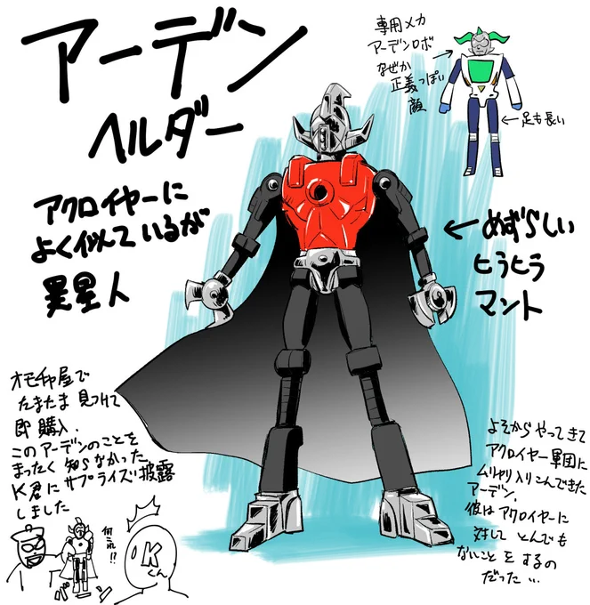ミクロマン再掲シリーズ。アーデンとアマゾン総統とロボットたちです。悪役顔が並んでいますが後半のロボットは善玉側です。 #ミクロマン