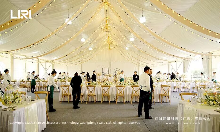 Liri beautiful tents with roof lining and curtains for outdoor event.

#outdoorevent #weddingtent