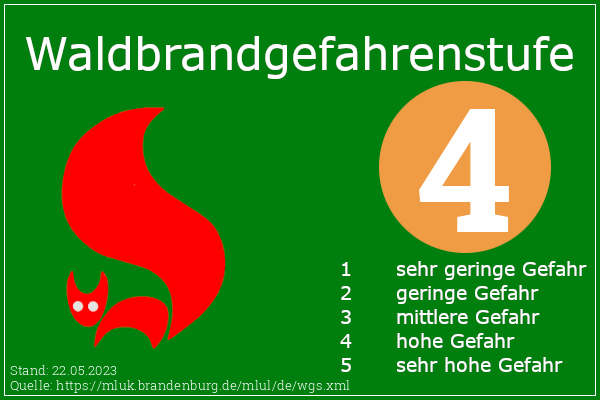 ffbranitz's tweet photo. Die aktuellen #Gefahrenindizes vom 22.05.2023 für die @Stadt_Cottbus

#Waldbrandgefahrenstufe: 4

#Graslandfeuerindex: 4

https://t.co/vdM624QaNp

#Waldbrandgefahr #WGS #Cottbus #CB #WBI #Waldbrandindex #GLFI https://t.co/N52QCHRZ4D
