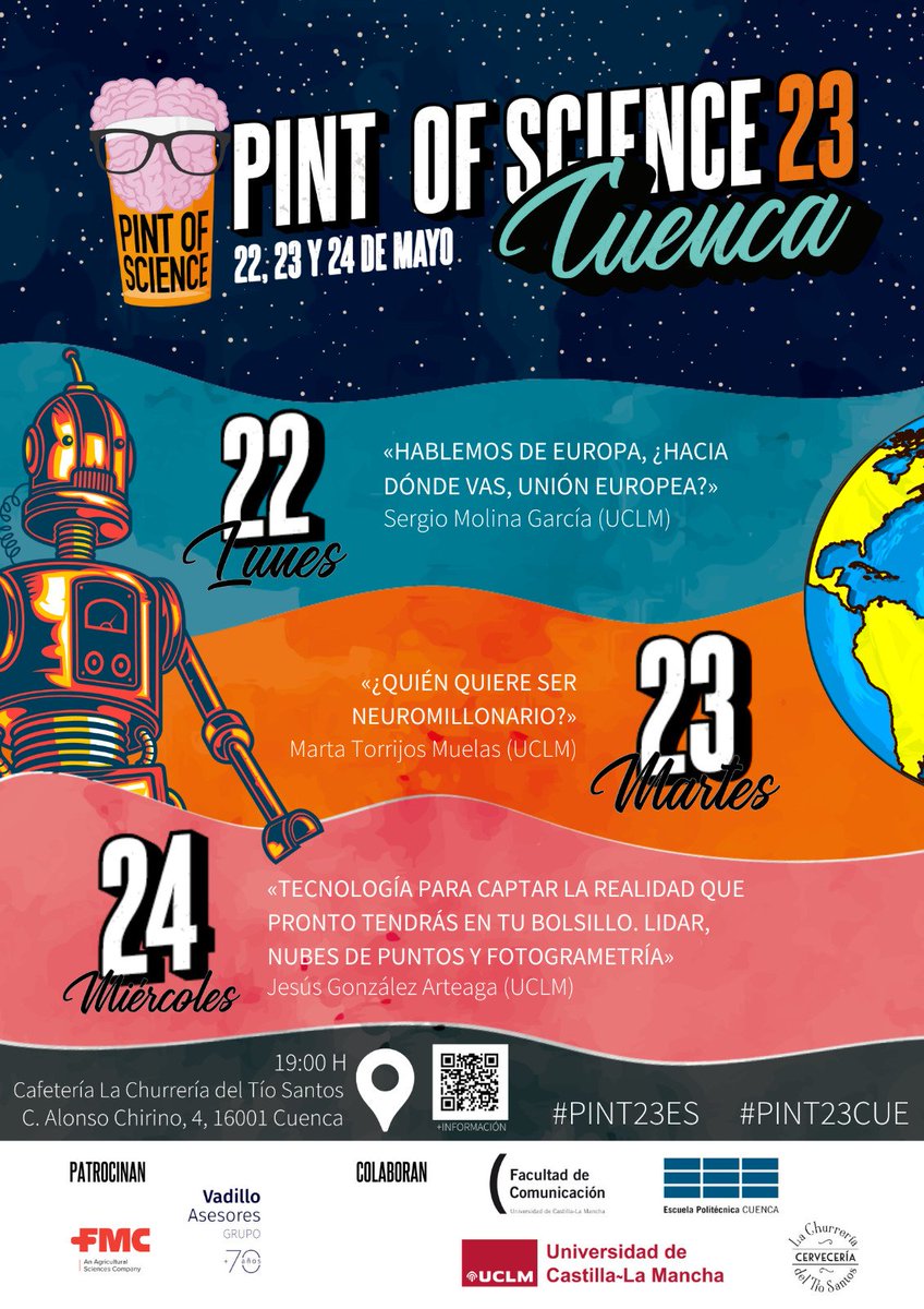jmherranz's tweet image. Hoy comenzamos #Pint23Cue #Cuenca. El primer ponente es Sergio Molina que nos hablará sobre el futuro de la Unión Europea. Nos vemos a las 19:00. #Pint23ES #Pint23  @pintsworld @pintofscienceES @FcomUCLM @politecnicacu  @fccsscuenca @UCLMdivulga
pintofscience.es/events/cuenca