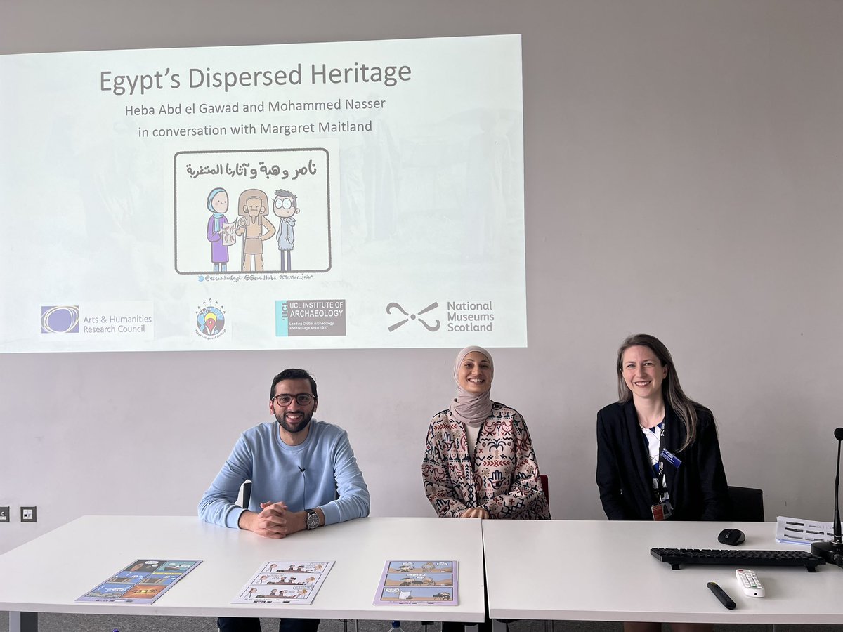 eloquentpeasant's tweet image. Honoured to have had Egyptian Egyptologist @GawadHeba &amp;amp; comic artist @Nasser_Junior here @NtlMuseumsScot to discuss ‘Egypt’s Dispersed Heritage’! It was a fantastic event - thought-provoking and inspiring - thanks to everyone who attended! nms.ac.uk/collections-re…