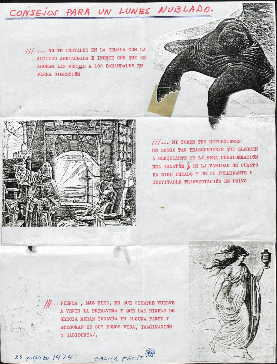 JimenaAlmenara's tweet photo. Estos consejos para un lunes nublado daba #CarmenMartínGaite el 25 de marzo de 1974.
No nos dejemos llevar ni por los lunes, ni por la apatía: cada día tiene su afán y su porqué. https://t.co/FEmRjgNyHg