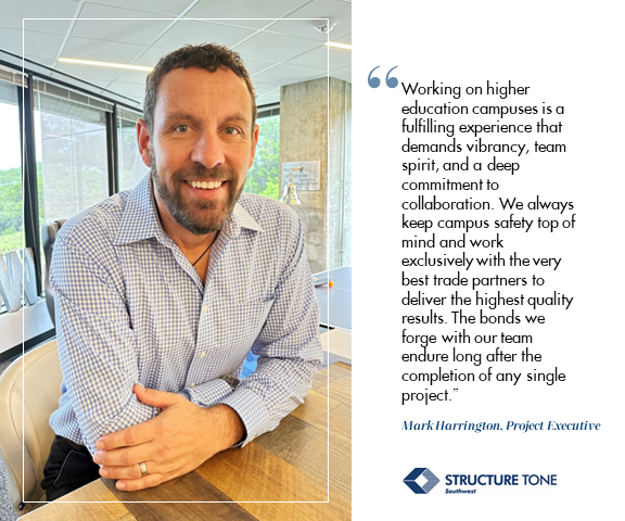 StructureToneSW's tweet photo. At #StructureToneSouthwest, our Project Executive exemplifies excellence in delivering exceptional #highereducation projects, cultivating inspiring environments that foster educational growth. Trust us to flawlessly execute your vision with innovative solutions. https://t.co/hq5BcAAY1D