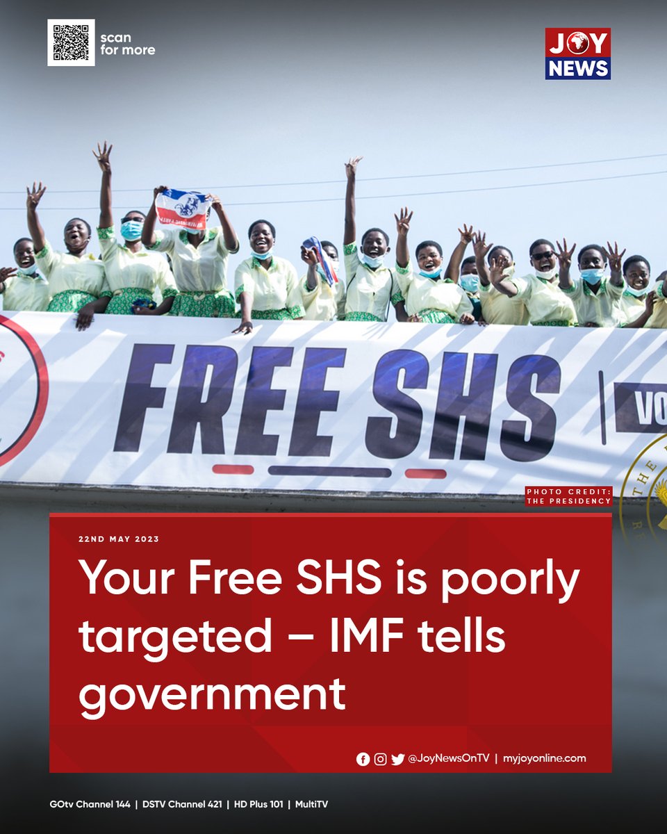 Your Free SHS is poorly targeted – IMF tells government

Click on the link for more: bit.ly/3IBow6H

#JoyNews