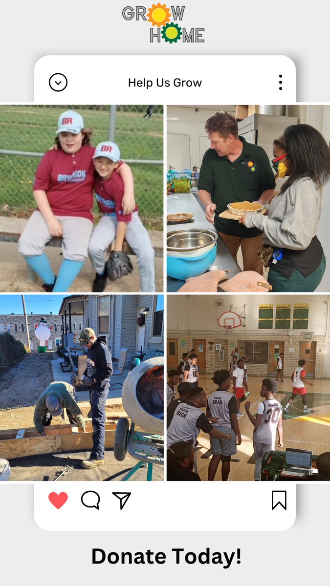 This school year alone Grow Home Baltimore Builders program has helped hire and train more than 60 teens and young adults in first-time jobs. Grow Home has also helped over 1000 youth play sports this year.  Help us continue to #grow. Donate Today! loom.ly/uu_r-eU