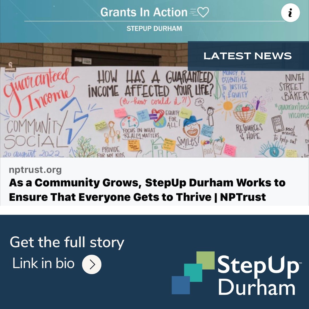 We are honored that National Philanthropic Trust did a piece on StepUp Durham for their blog, Grants in Action highlighting organizations that their donors have given to. Check out it out here: buff.ly/42P5Nwt #WeAreStepUpDurham #InTheNews #Philanthropy #NonprofitWork