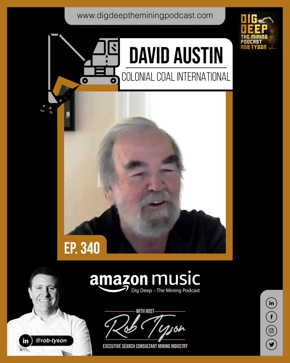 digdeep_mining's tweet photo. **NEW EPISODE ALERT**

👨 David Austin
💼 CEO, President, Chairman
🏢 Colonial Coal 

📺 Watch on Youtube:
https://t.co/r0zskLNU83

Happy Mining!
 
#DigDeepTheMiningPodcast #Mining #MiningPodcast #Podcast #ColonialCoalInternational #Columbia #PeaceRiver https://t.co/QUNbza5axt