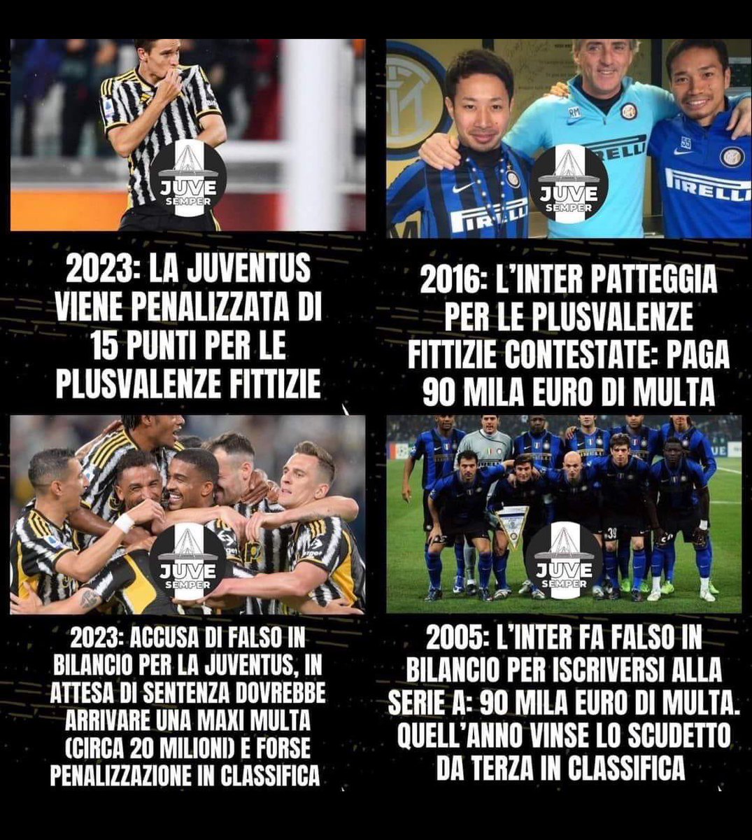 juventusfans's tweet photo. Trova le differenze 🤡 per non dimenticare #Farsopoli dove fu l’unica squadra accusata di illecito sportivo ed addirittura fu premiata con uno scudetto di cartone! https://t.co/o4KYvFUPFG
