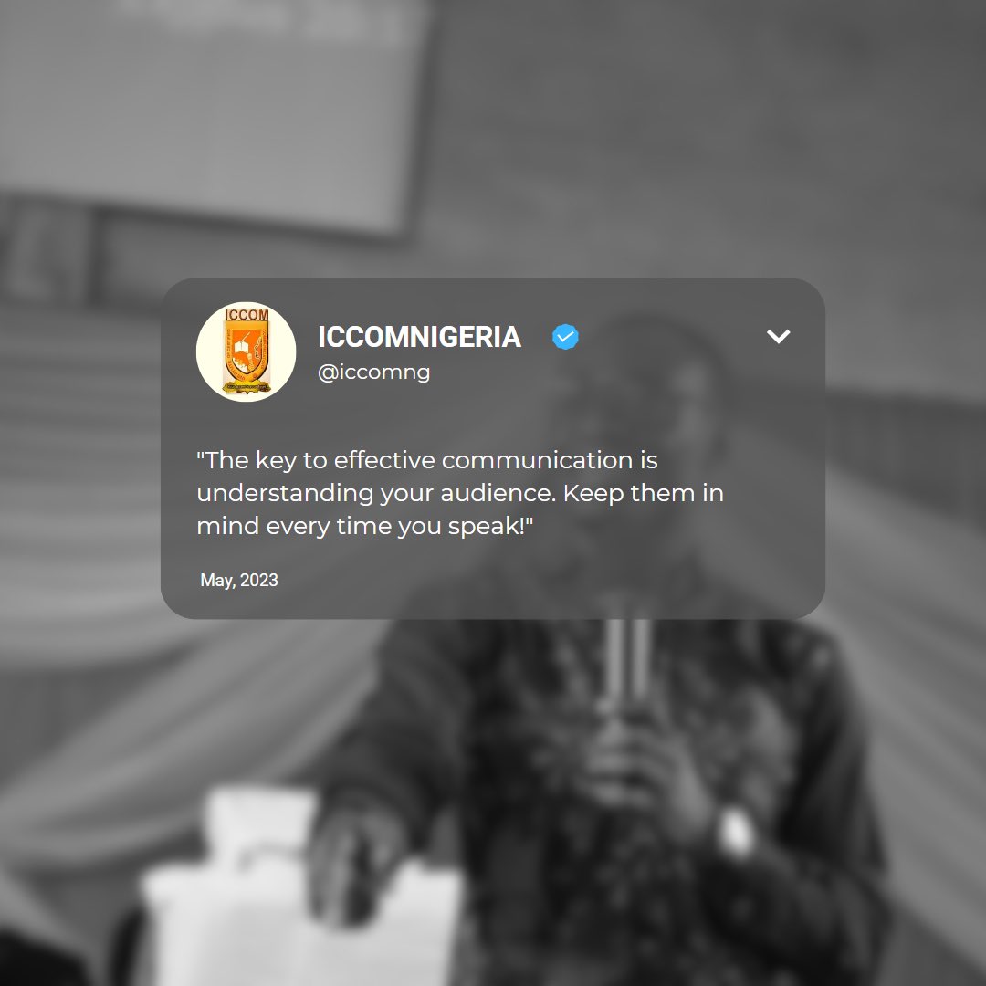 iccomng's tweet image. Remember, the key to success lies in understanding your audience. Speak with intention, empathy, and a genuine desire to connect. Let's keep them in mind and inspire meaningful conversations every step of the way! 💪🌟 #MotivationMonday #EffectiveCommunication #SpeakWithPurpose