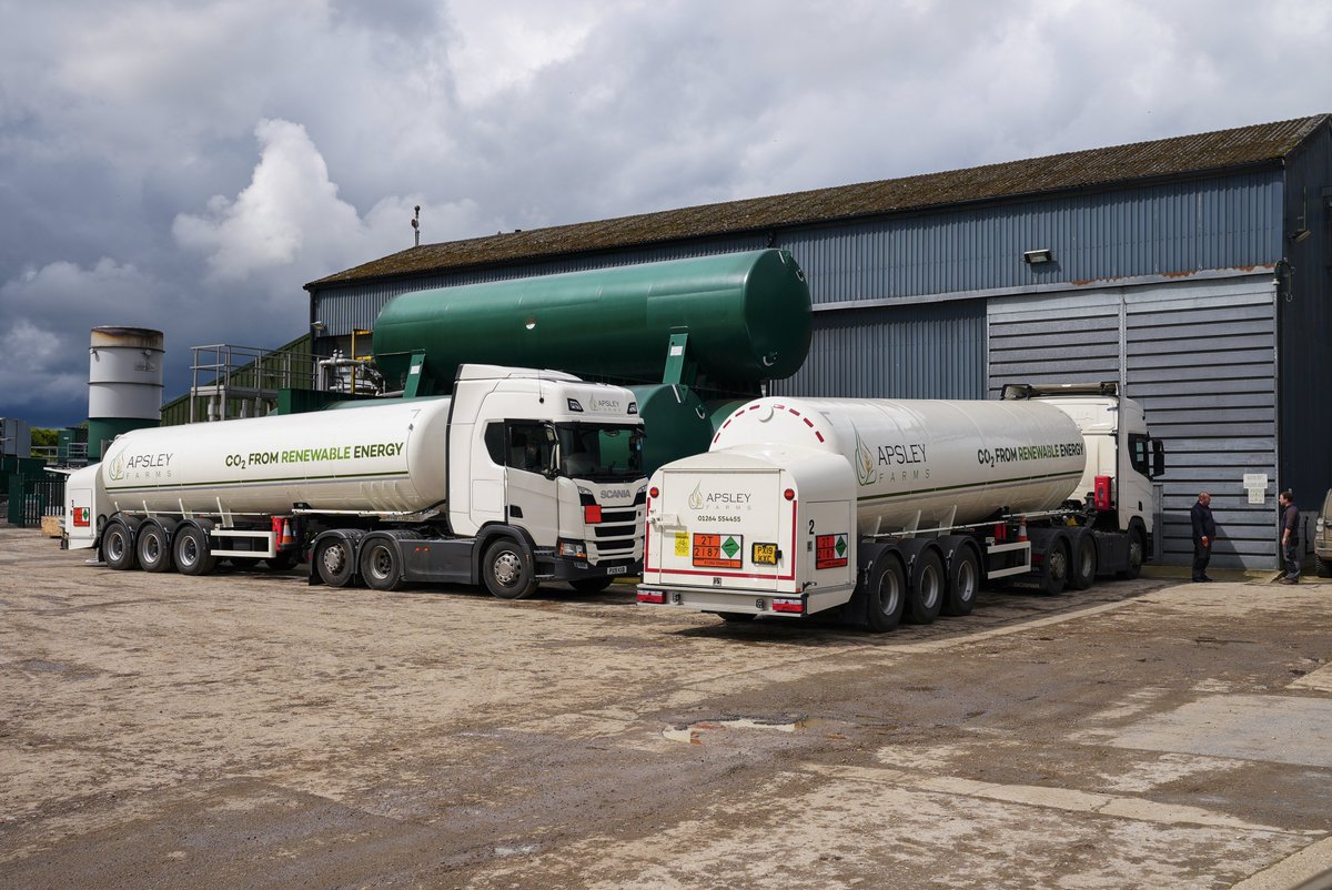 The dark and moody skies provided a perfect dramatic backdrop to our newly branded CO2 tankers in the yard last week! #biogas #co2 #RenewableEnergy #sustainable #liquidcarbondioxide
