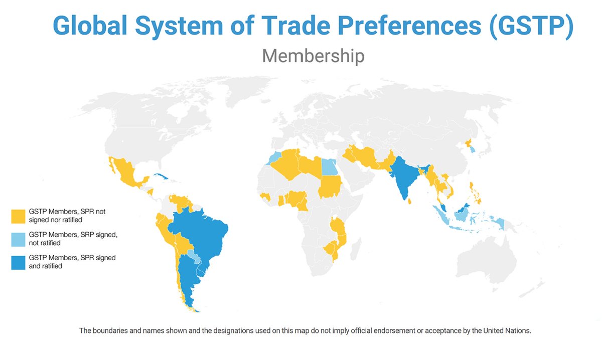 "The Largest Trade Agreement You've Never Heard Of", the Global System of Trade Preferences. The 2010 São Paulo Round protocol on tariff cuts comes into force w/ the next ratification, possibly gathering India, Mercosur, South Korea, Indonesia, Malaysia, Egypt, Morocco &amp; Cuba. 1/