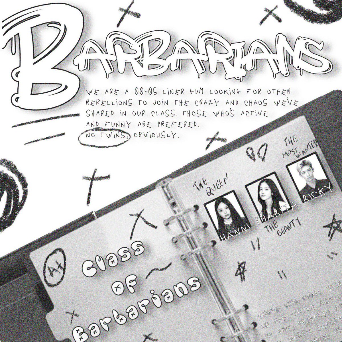 Leesolss's tweet photo. ㅤㅤㅤ
Help retweet?
Good day, sweet people! 📣 We’re the {barbarians} a 00-05 liner gdm looking for others to join our fun. 🛹 Those who active and loyal are the one who we prefer. Kindly just leave a trace; taken list in the picture below.
ㅤㅤㅤ https://t.co/1wnJquAE0S