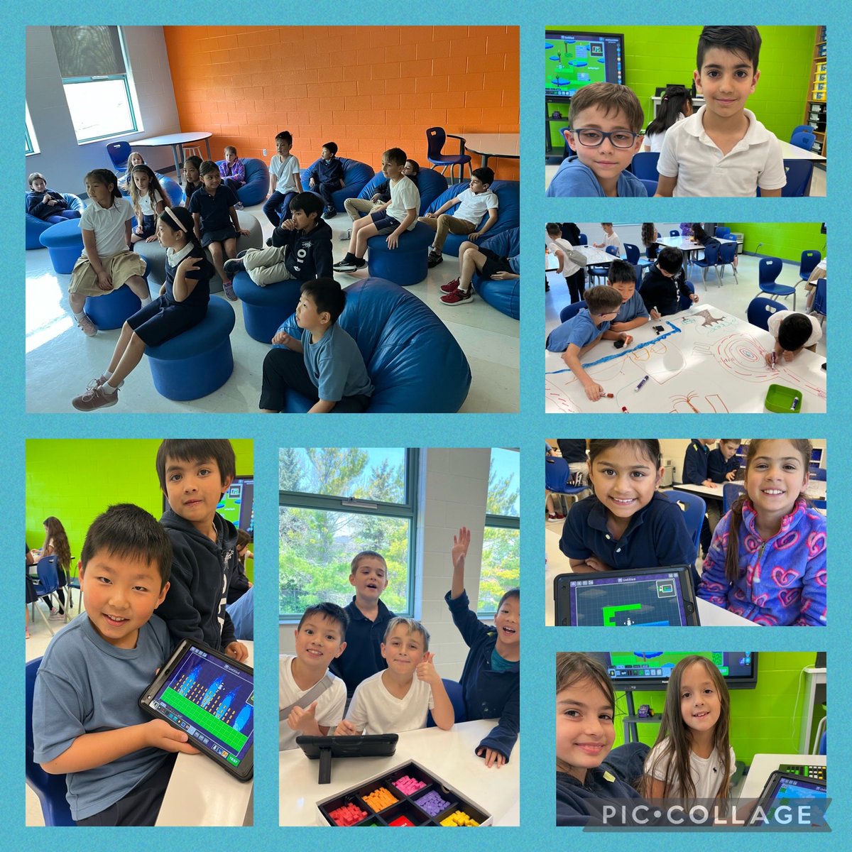 Grade 2s at STREAM Centre planning global communities using Bloxels. Awesome to see the communities come alive via video games.