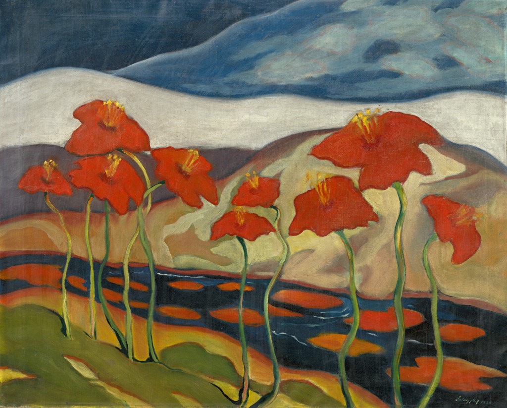 museumen's tweet photo. Zoltán Palugyay - Landscape with Flowers (1930) https://t.co/Ar8G4LXpi3