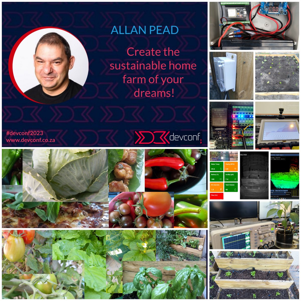 Hope to see you tommorow in Cape Town and Thursday in Pretoria at <a href="/devconfza/">DevConf</a> where I speak about how I started my journey to sustainable small-scale smart farming at home.   Lets grow more tasty stuff  together! 😊#homefarm #devconf2023 #sustainability #iotforgood #iotforfun #iot