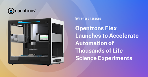 opentrons's tweet photo. 📰Introducing Opentrons Flex! We are thrilled to announce the launch of a new generation of affordable and easy-to-program liquid-handling lab robots designed to bring advanced lab automation to more researchers than ever before. Learn more 👉https://t.co/jG1k4eNBAG! https://t.co/Scs5C8eqW5