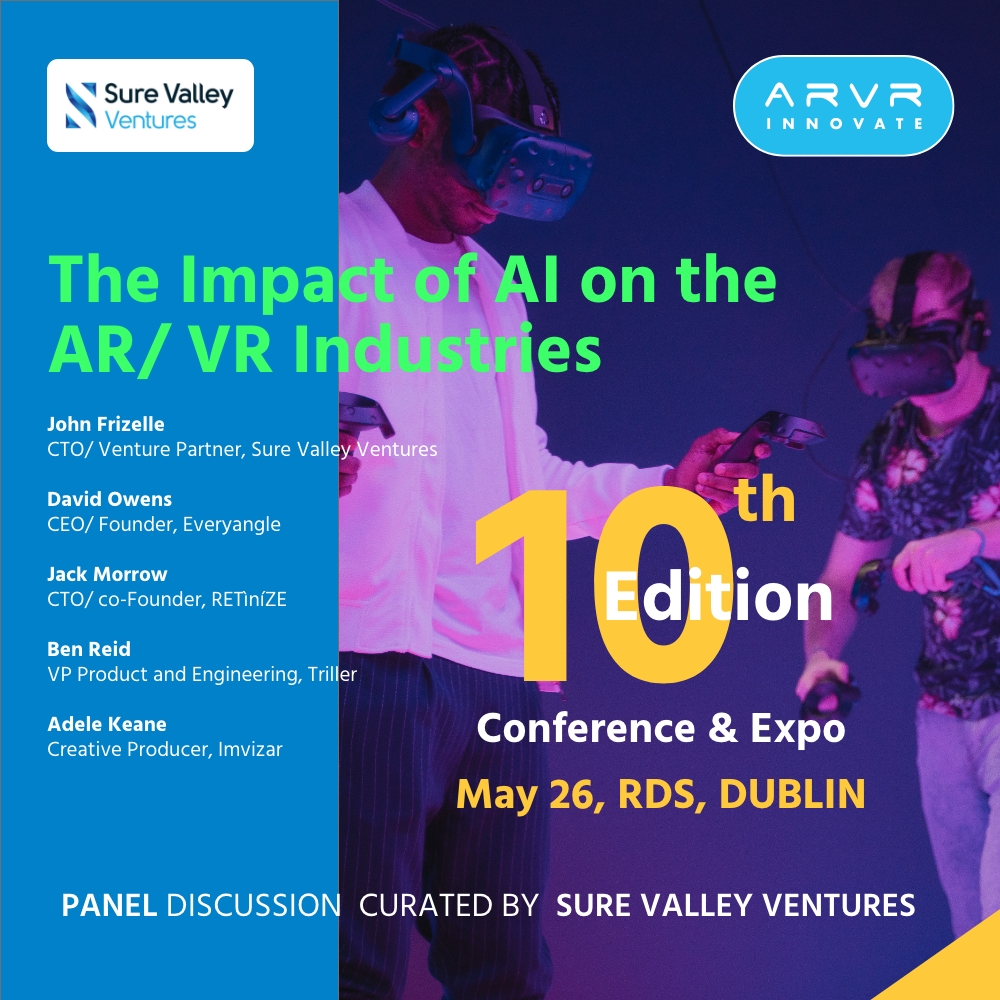 Excited to announce our panel at @ARVRInnovate at 2pm this Friday⚡️

AI is clearly having a huge impact on Immersive Tech. @johnfriz - our CTO & Venture Partner - will be leading this discussion with experts from @imvizar @EVERYANGLE6 @retinize @triller 

arvrinnovate.com