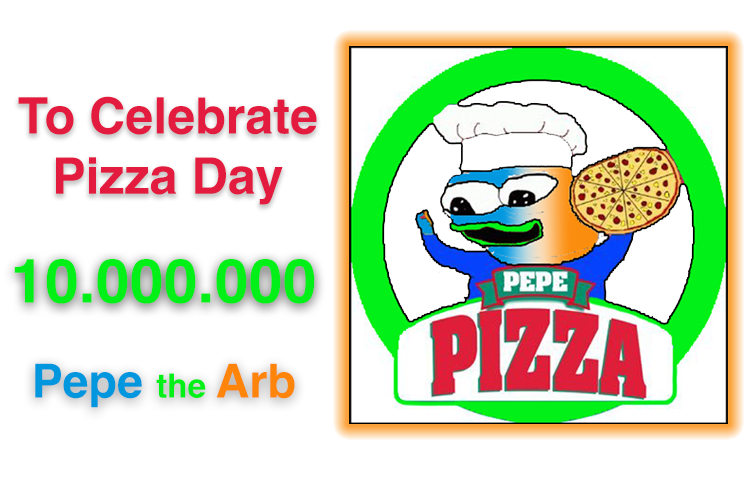 PepeTheArb's tweet photo. To Celebrate  🎉 #BitcoinPizzaDay 🍕

10.000.000 🪙 #PepeTheARB 🐸 #Airdrop 🪂

✅RT - Like - Tag 3 - Drop Wallets

Winners will be announced in 72 Hours ⏰

#Giveaway #Token #CryptoNews #Airdrops #Bitcoin  #PizzaDay https://t.co/56HhzIO7Sd
