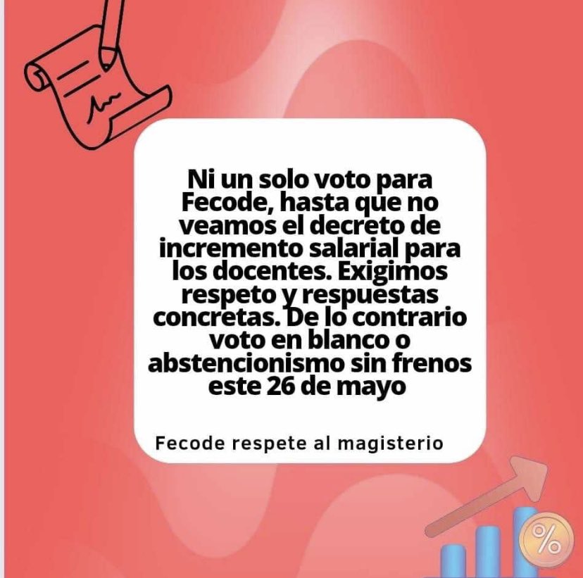 deycamon's tweet photo. @fecode Ni un solo voto! https://t.co/iGElRs73pF