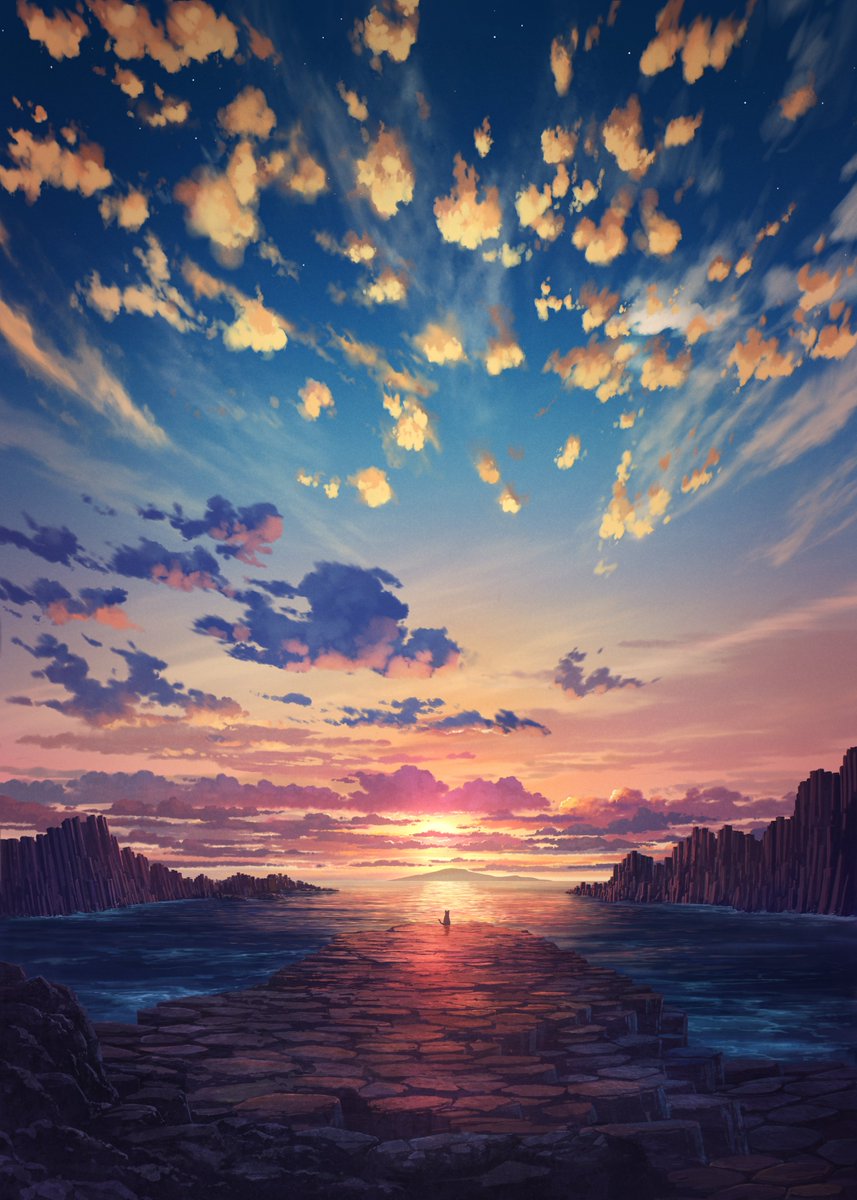 scenery sky cloud outdoors sunset no humans cloudy sky  illustration images