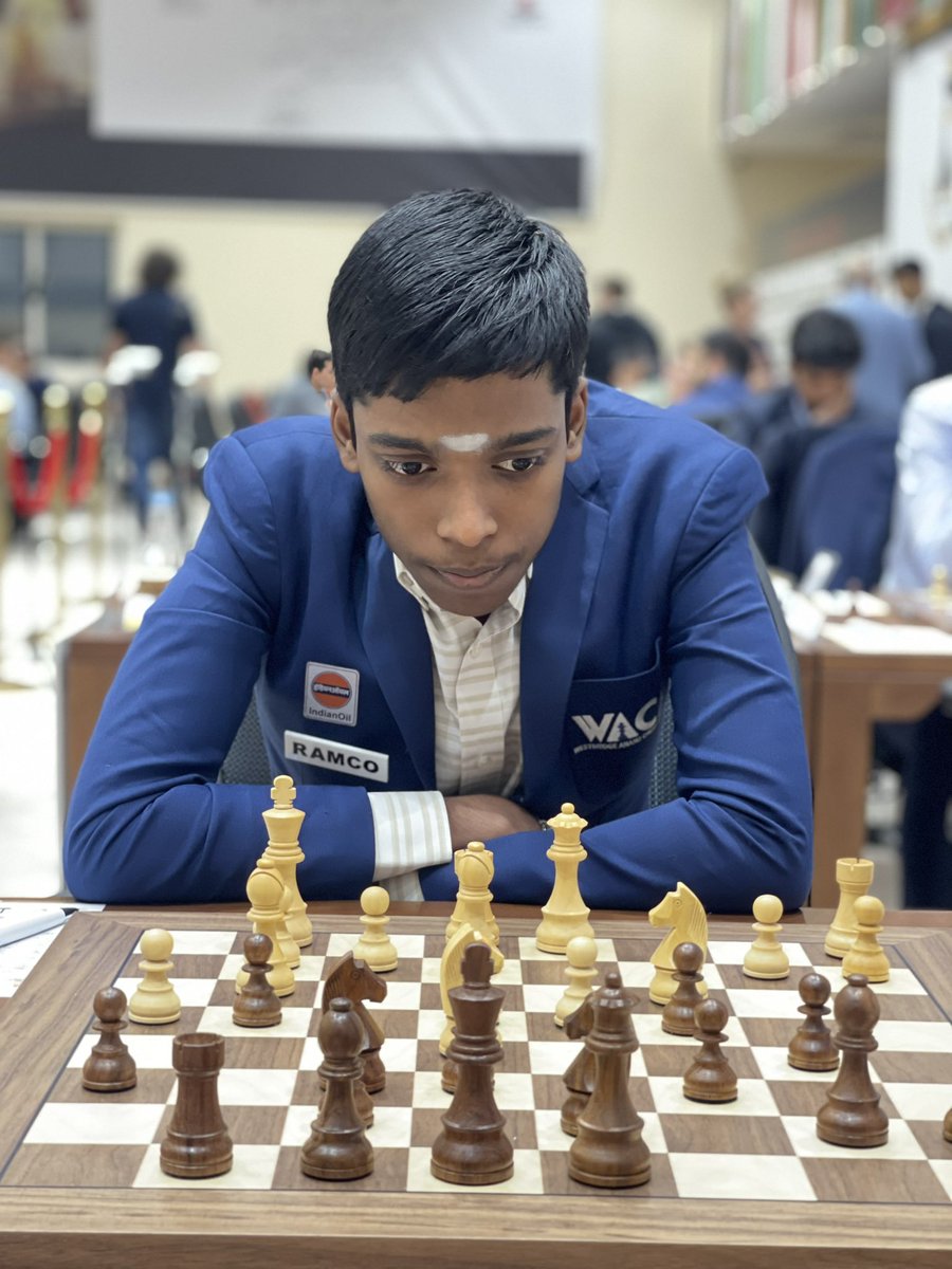 shj_masters's tweet image. GM @rpragchess (2688) 🇮🇳 vs GM Anton Korobov (2664) 🇺🇦 on board 4 of #SharjahMasters 🔥♟️
