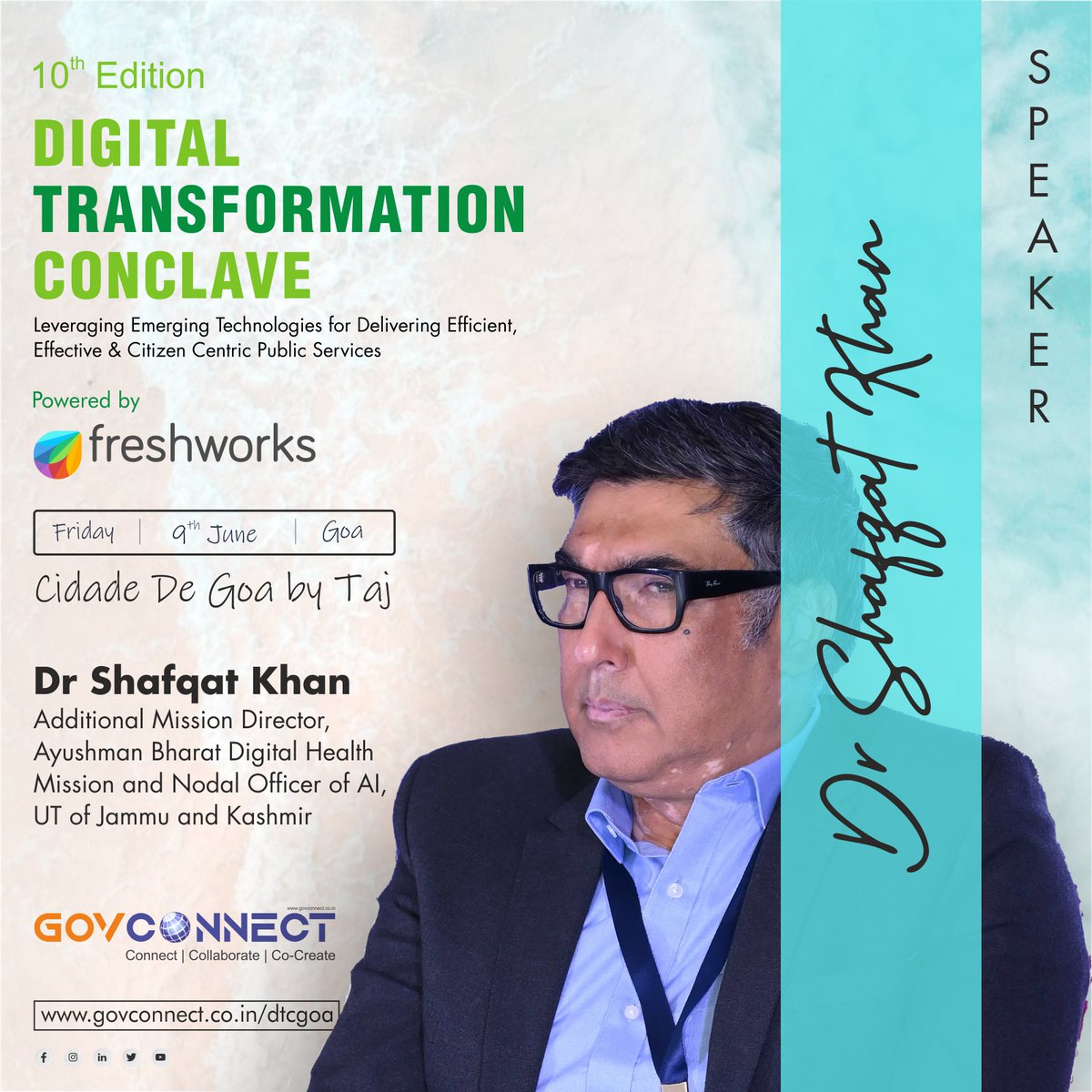 ilougemedia's tweet photo. We are excited to announce that @shafqatsays, Addl Mission Director, Ayushman Bharat Digital Health Mission and Nodal Officer of AI, UT of J&amp;K will be joining us as a speaker at the 10th 𝕯𝖎𝖌𝖎𝖙𝖆𝖑 𝕿𝖗𝖆𝖓𝖘𝖋𝖔𝖗𝖒𝖆𝖙𝖎𝖔𝖓 𝕮𝖔𝖓𝖈𝖑𝖆𝖛𝖊 in 𝑮𝒐𝒂.

#DTCGoa https://t.co/rGHy4t3Xvo