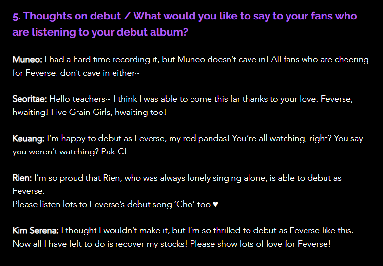 gointosubbit's tweet photo. [ENG] 230509 #Feverse "CHO" Interview on Genie Music (2/2)

https://t.co/D9nkemCylX

#Rien #Muneo #Seoritae #Keuang #KimSerena https://t.co/gEVAUKNckd