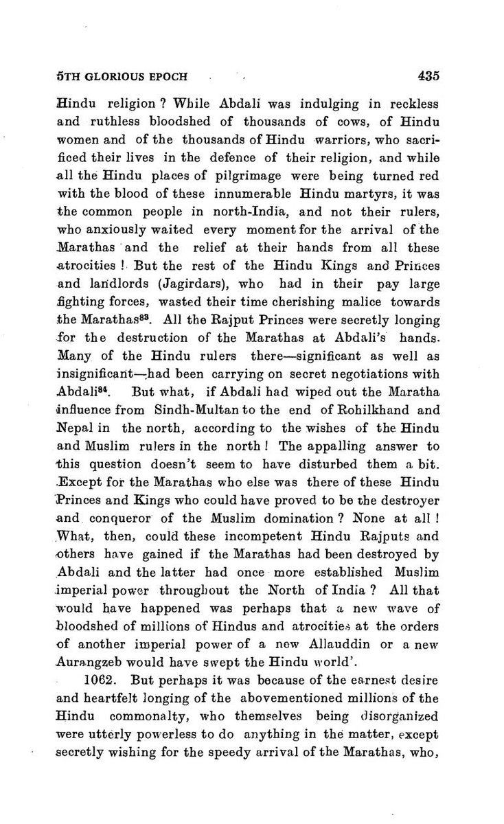 Marathas were protector of Hinduism while Rajputs were incompetent. North Indians couldn't have stopped Muslims'

This is how Maratha supremacy narrative was created by Hindutva forces. As I have already said, it's all agenda driven.
From Savarkar's book.