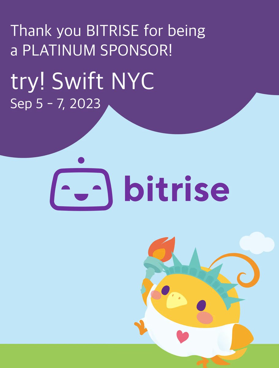 tryswiftnyc's tweet image. Thank you @bitrise for sponsoring #tryswiftnyc!! @Bitrise makes it easy for teams to release and maintain high-quality apps through automation, rapid iteration, and improvement in the development process. try! it out 🐥 🗽 🤖 #swiftlang #iosdev bitrise.io