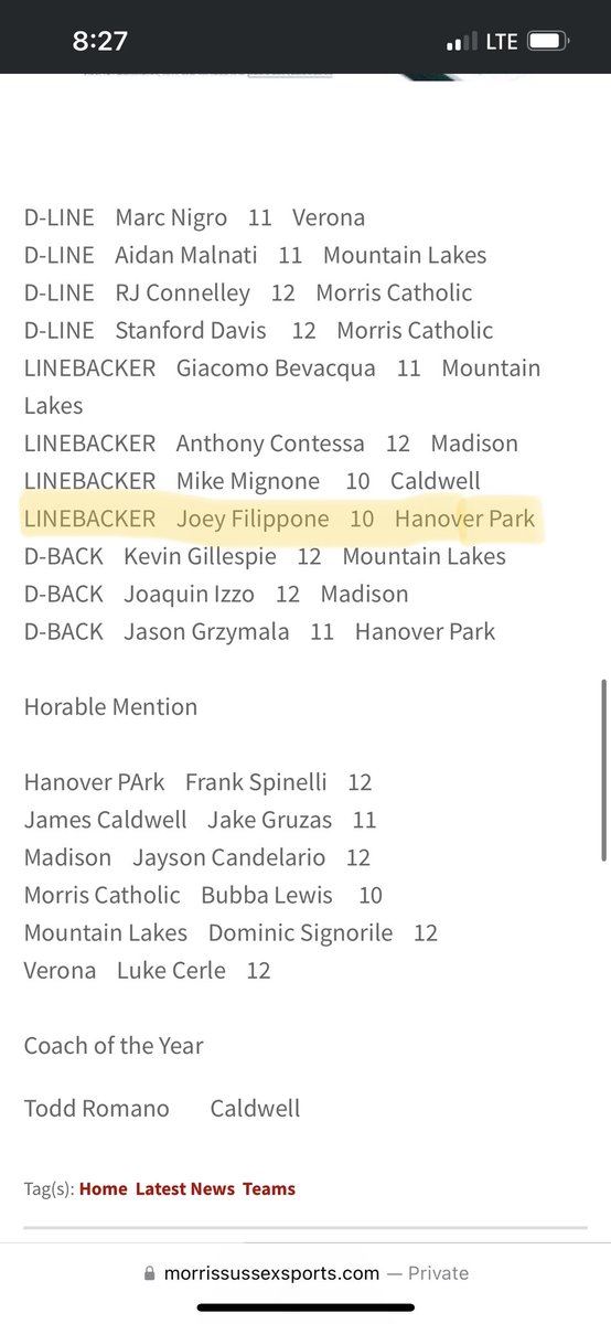Extremely honored to be named Second team All Conference Defense