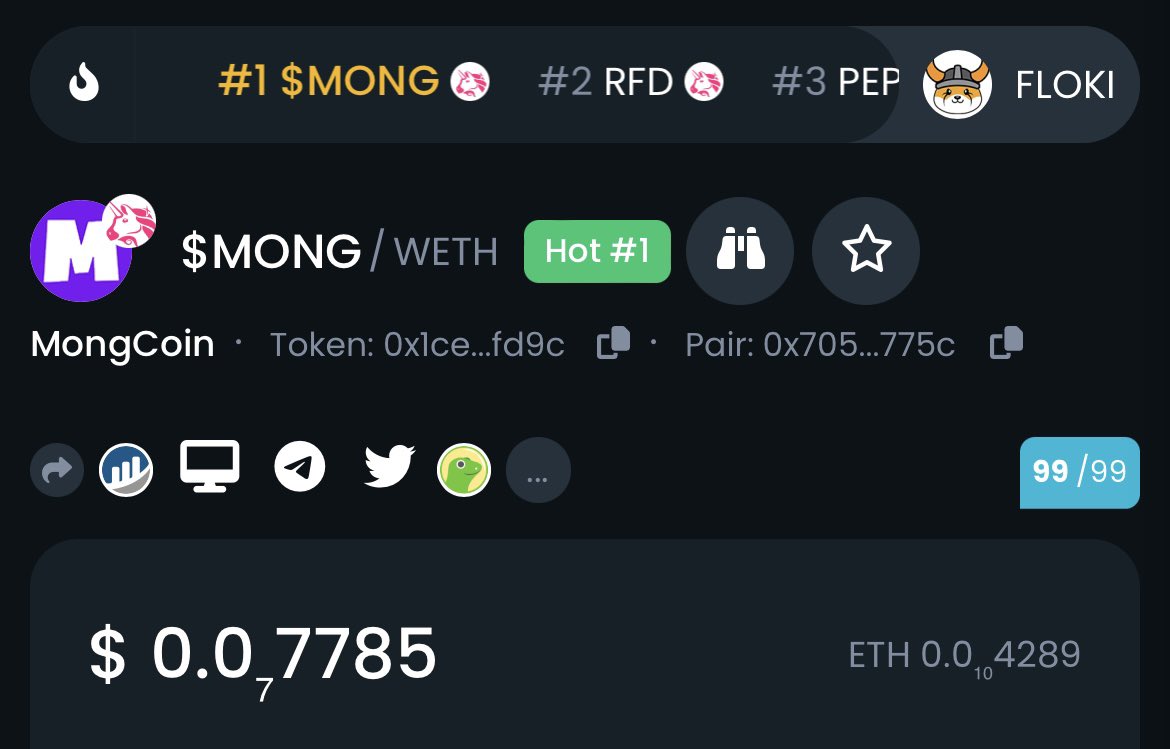 mongressman's tweet image. #1 ON @DEXToolsApp $mong