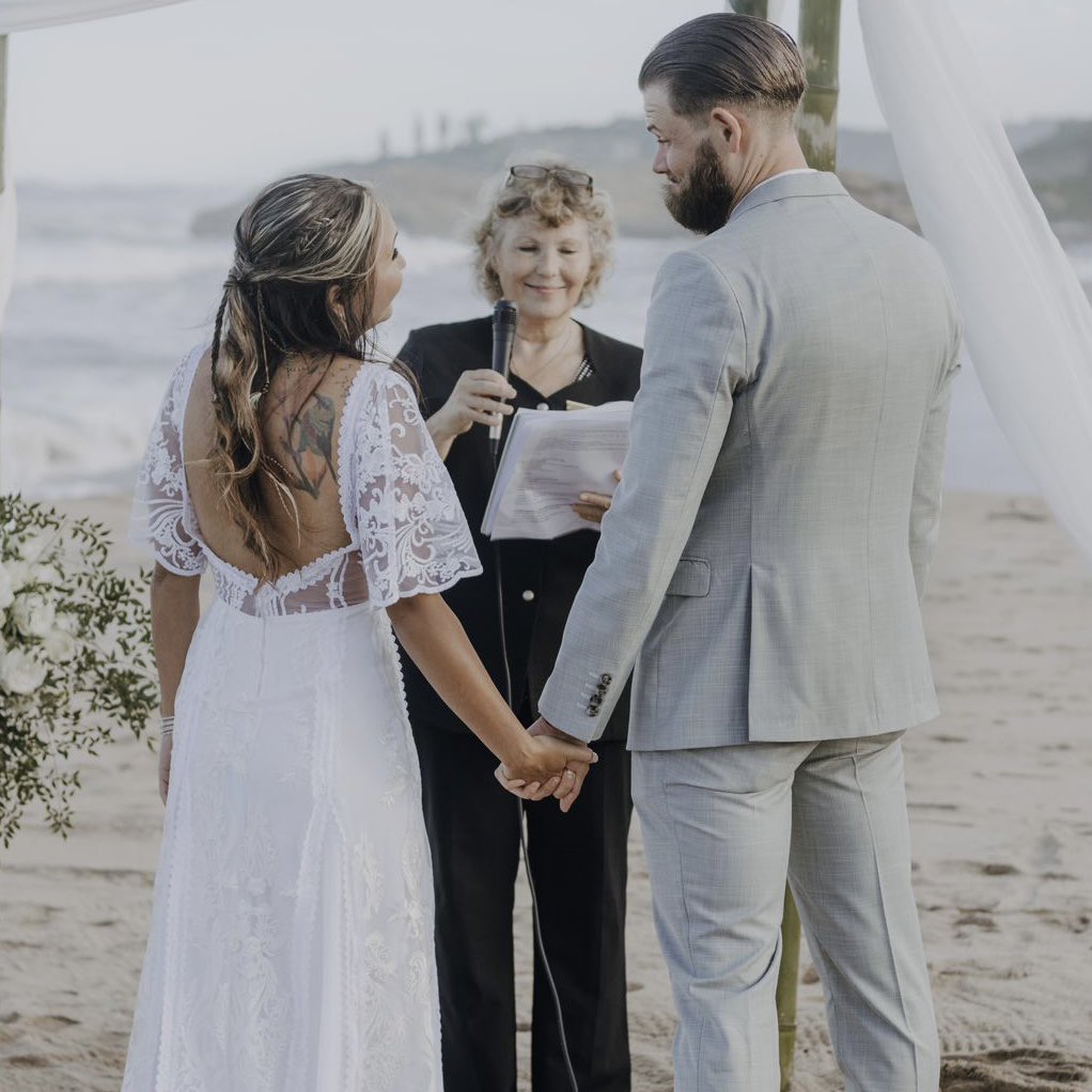CK_Comms's tweet photo. If happiness were a picture…. 😍 #Congrats to our very own boss-lady &amp; all-together-more-than-general #GeneralManager Tegan &amp; Patrick for #tyingtheknot this past weekend in the most beautiful beach #wedding on the South Coast 👰‍♀️🍾 Congrats #MrandMrsThompson! 🥂 https://t.co/tAAWYpnRVd