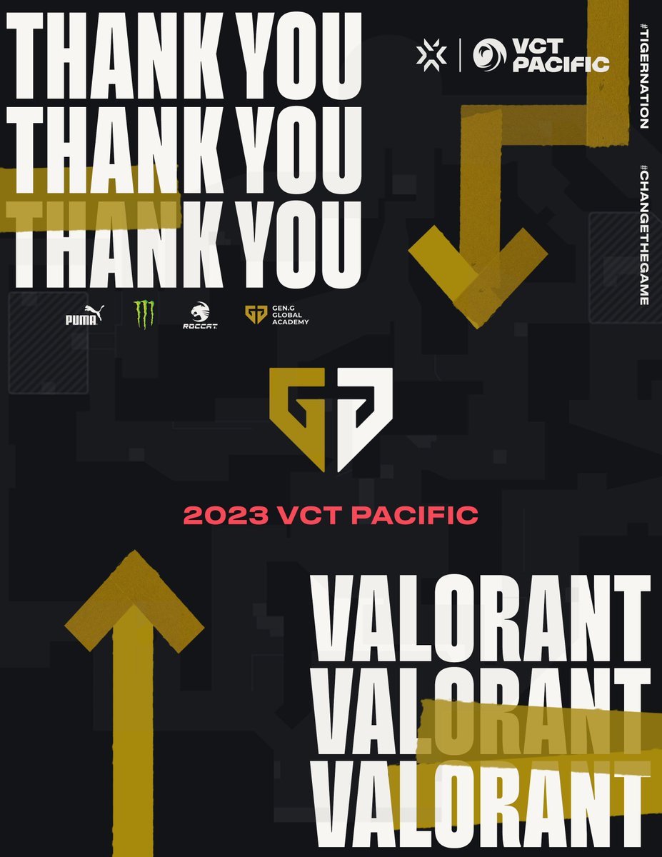 GenG_KR's tweet photo. 📍𝟐𝟎𝟐𝟑 #𝐕𝐂𝐓𝐏𝐚𝐜𝐢𝐟𝐢𝐜 𝑷𝑶 𝒗𝒔 𝑻𝟏

VCT Pacific에서의 젠지의 여정은 이렇게 마무리되었습니다. 오늘의 결과를 내딛고, 더욱 성장한 모습으로 다시 돌아오겠습니다. 시즌동안 지치지 않고 함께 응원해주신 팬분들께 진심으로 감사드립니다.
 
#𝐓𝐢𝐠𝐞𝐫𝐍𝐚𝐭𝐢𝐨𝐧 #𝐆𝐞𝐧𝐆𝐕𝐀𝐋 https://t.co/VVtIM1Mqzc