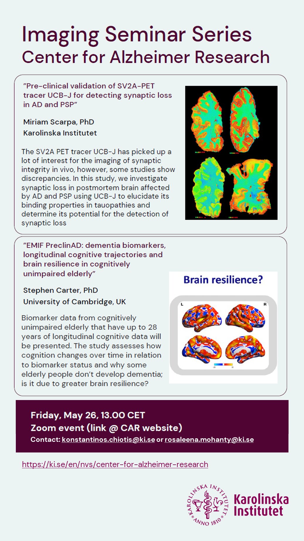 Center Alzheimer Research at KI / Twitter