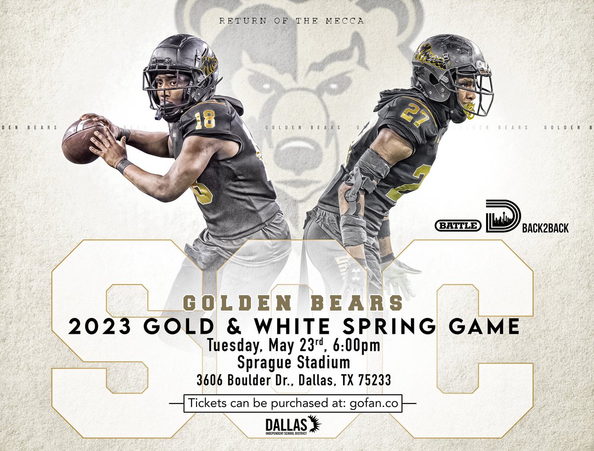 RT @SOCGoldenBearFB: Spring Game Update‼️