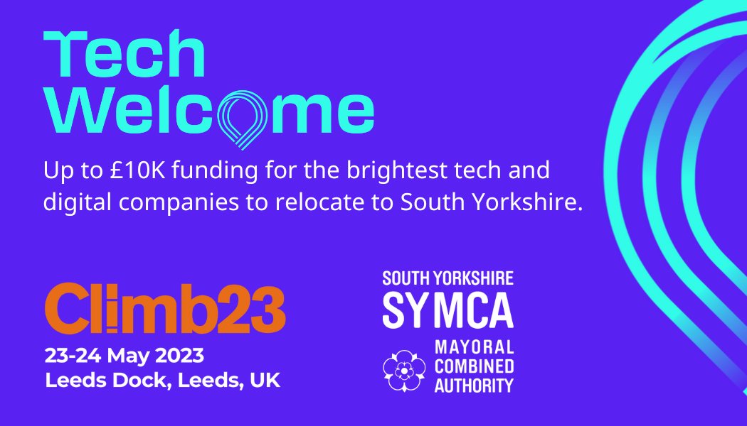 The Seam Campus (@theseamcampus) on Twitter photo Are you heading to @Climb_2023 this week?
If you're a tech business thinking about office space in South Yorkshire, come and speak to the team on the <a href="/SouthYorksMCA/">South Yorkshire Mayoral Combined Authority</a> about the Tech Welcome Grant! up to £10K towards office accommodation!
climb23.com Are you heading to @Climb_2023 this week?
If you're a tech business thinking about office space in South Yorkshire, come and speak to the team on the <a href="/SouthYorksMCA/">South Yorkshire Mayoral Combined Authority</a> about the Tech Welcome Grant! up to £10K towards office accommodation!
climb23.com