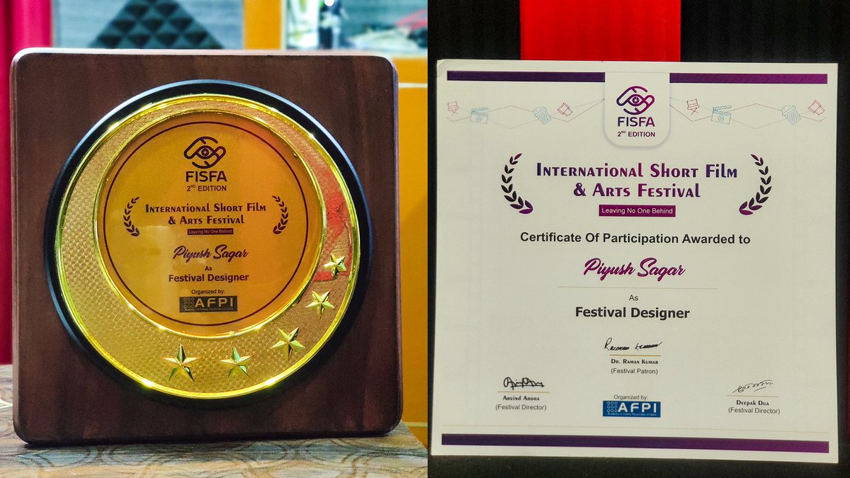beatoflifeent's tweet photo. Love and respect from International Short Film & Arts Festival (FISFA) 📷
Thanks to everyone
Academy of Family Physicians of India | Wonca Rural South Asia (WoRSA) 📷
#fisfa #international #afpi
#ble #beatoflifeentertainment #beatoflife #bleindia
#piyushsagar #entertainment https://t.co/AvIk87OEjz