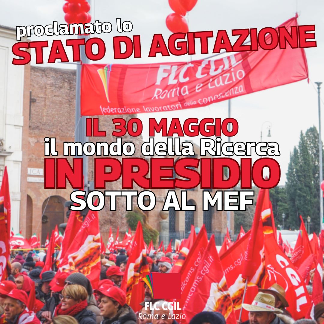 👥 In seguito alla partecipata assemblea degli #Enti pubblici di #Ricerca svoltasi l'11 maggio, è stato proclamato lo #statodiagitazione e, per il prossimo 30 maggio, è stata convocata una #piazza alle ore 11:00 davanti al Ministero dell'Economia e Finanza.